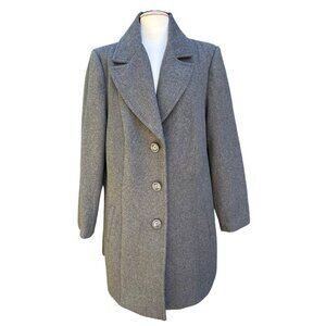 Alpine Swiss Womens Gray Wool Blend Coat Double Breasted Long Overcoat 2XL